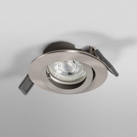 OSRAM Spotlight Recess Set Incl. Osram LED 4.3W GU10 Brushed Nickel aus Aluminium gebürstet mit warmweißem Licht in Nickeloptik